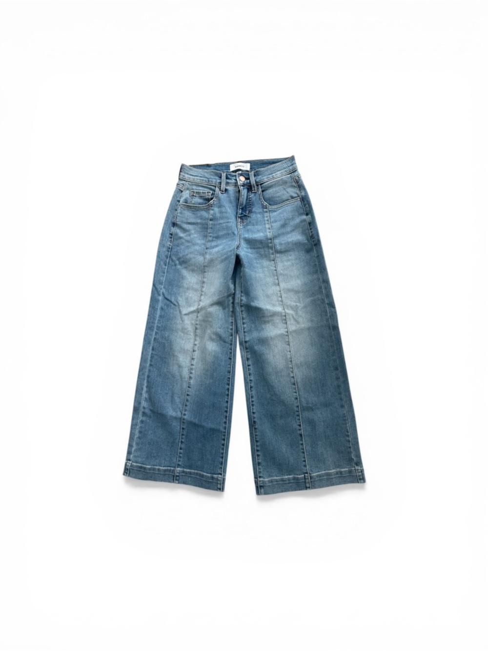 Level 99 Wide Leg Cropped Jeans - Light Blue Denim